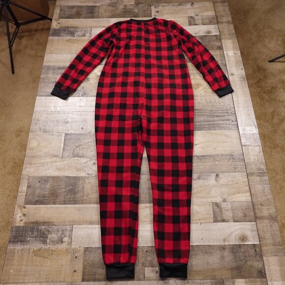 Sleepyheads buffalo check plaid pajama onesie women's large red black - Picture 10 of 12